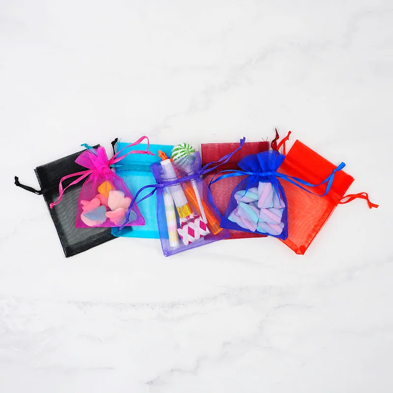 MINI ORGANZA BAG PURPLE 10CMX7.5CM 7PC