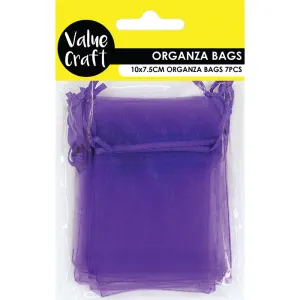 MINI ORGANZA BAG PURPLE 10CMX7.5CM 7PC