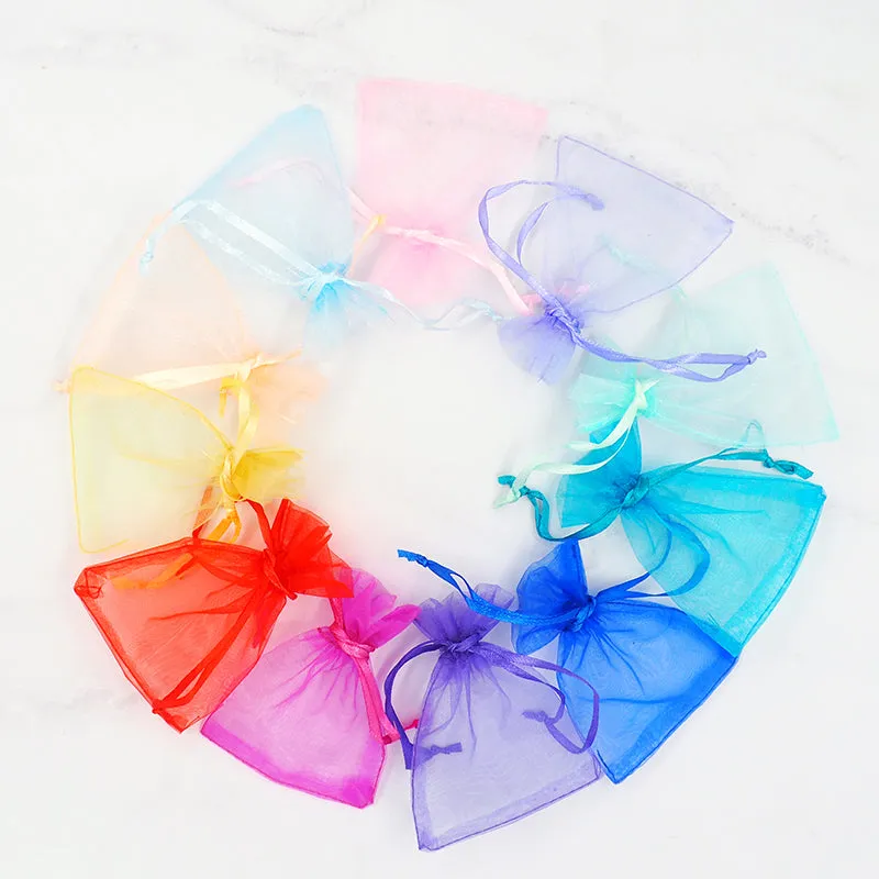 MINI ORGANZA BAG PURPLE 10CMX7.5CM 7PC