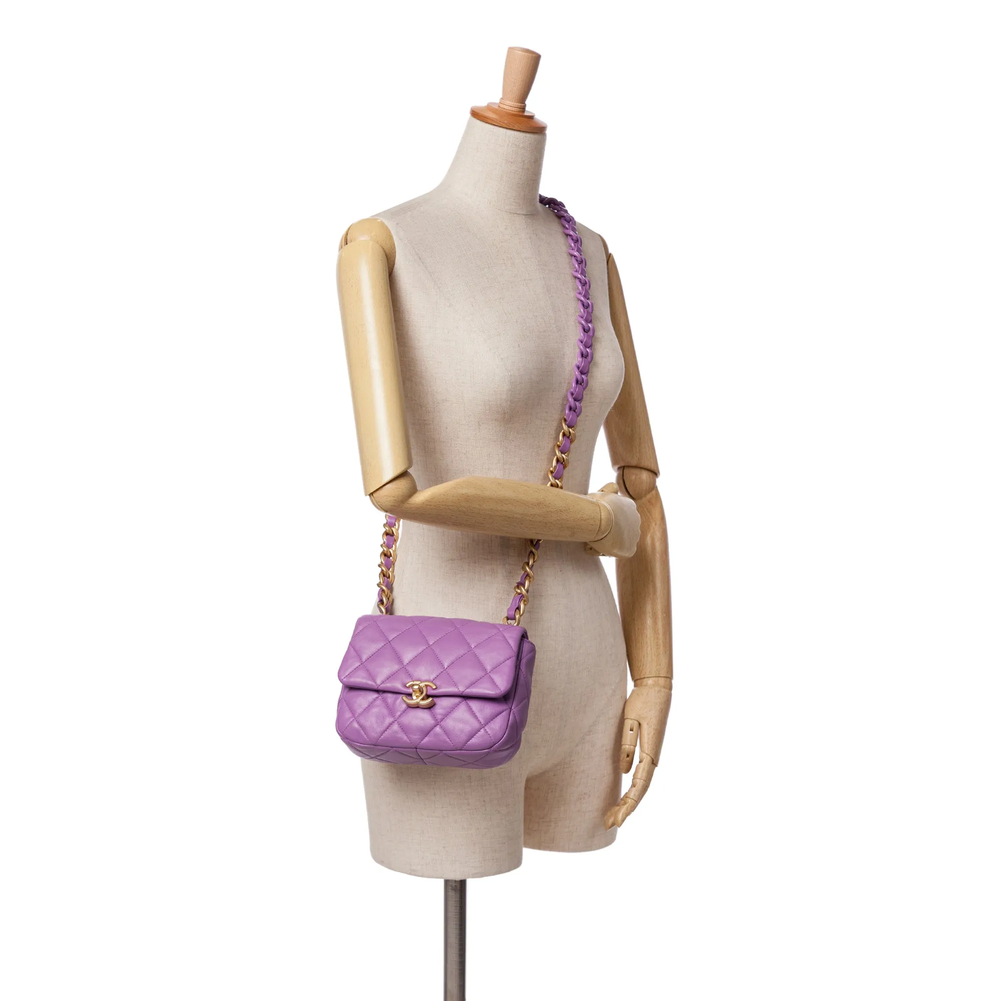 Mini Quilted Lambskin Candy Chain Flap