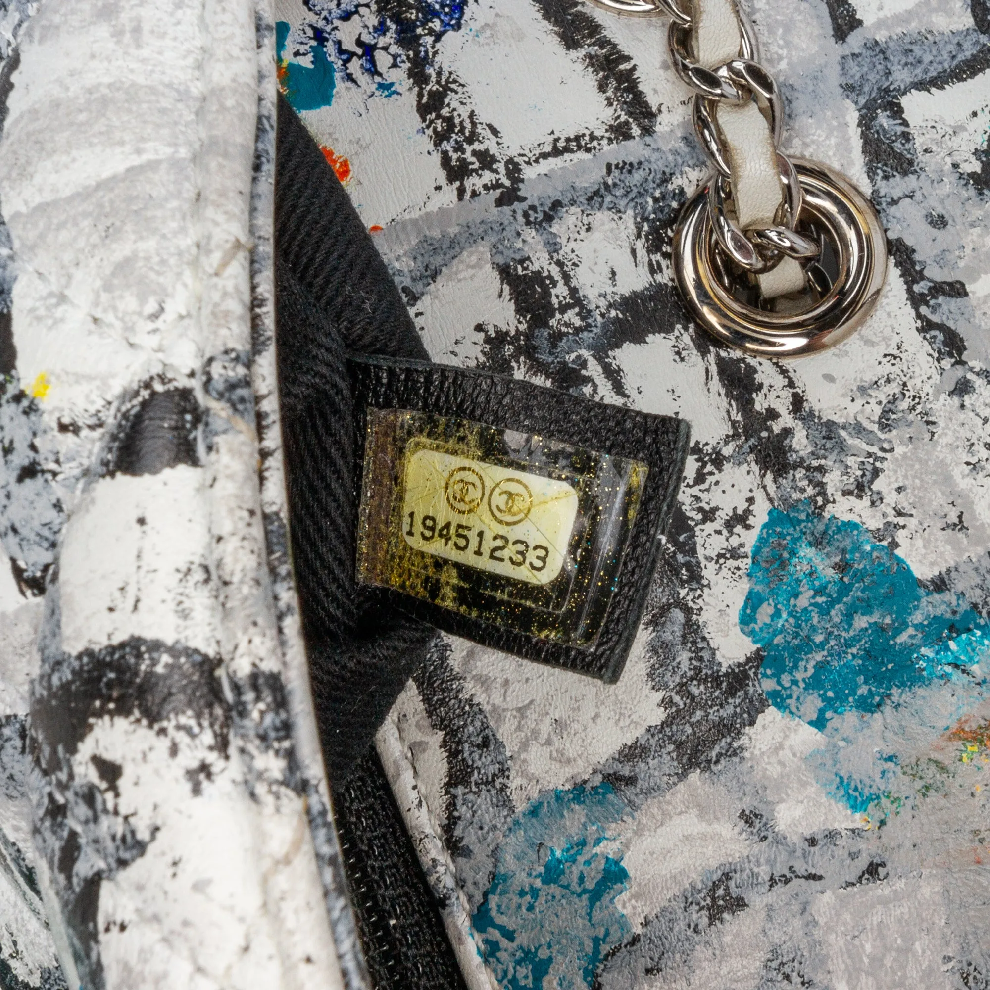 Mini Rectangular Calfskin Hand Painted Graffiti Flap
