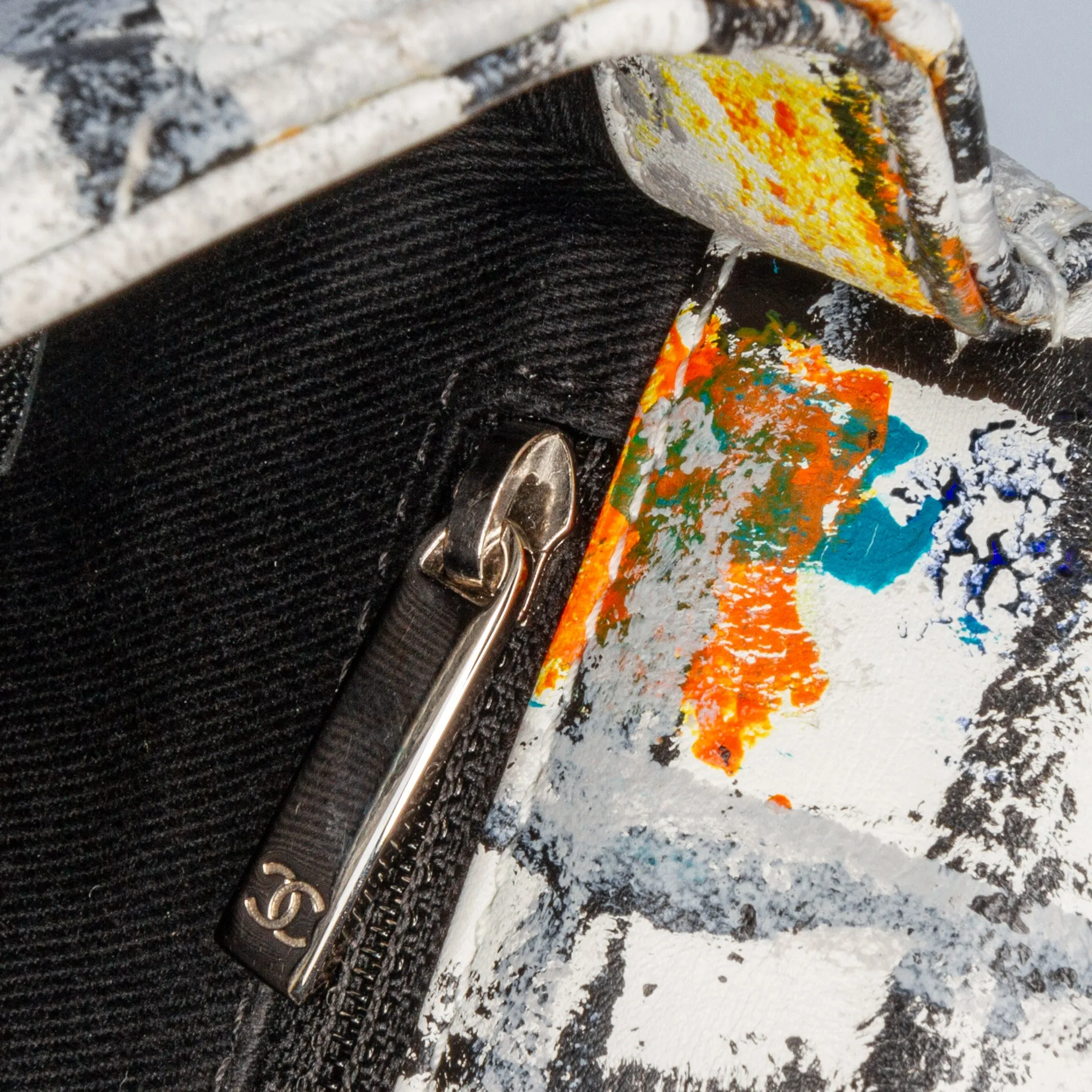 Mini Rectangular Calfskin Hand Painted Graffiti Flap