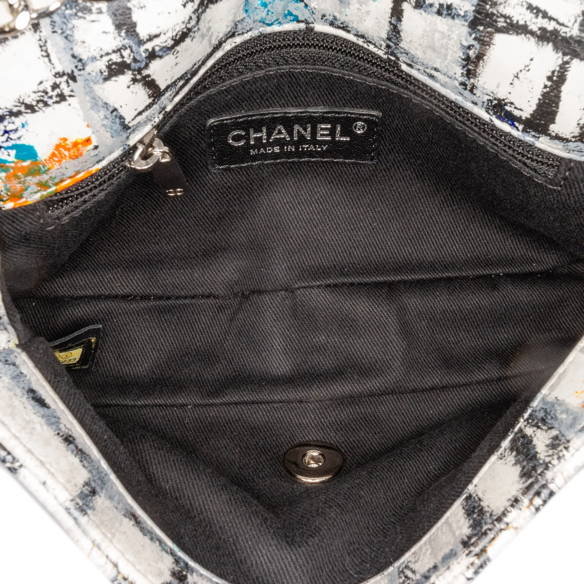 Mini Rectangular Calfskin Hand Painted Graffiti Flap