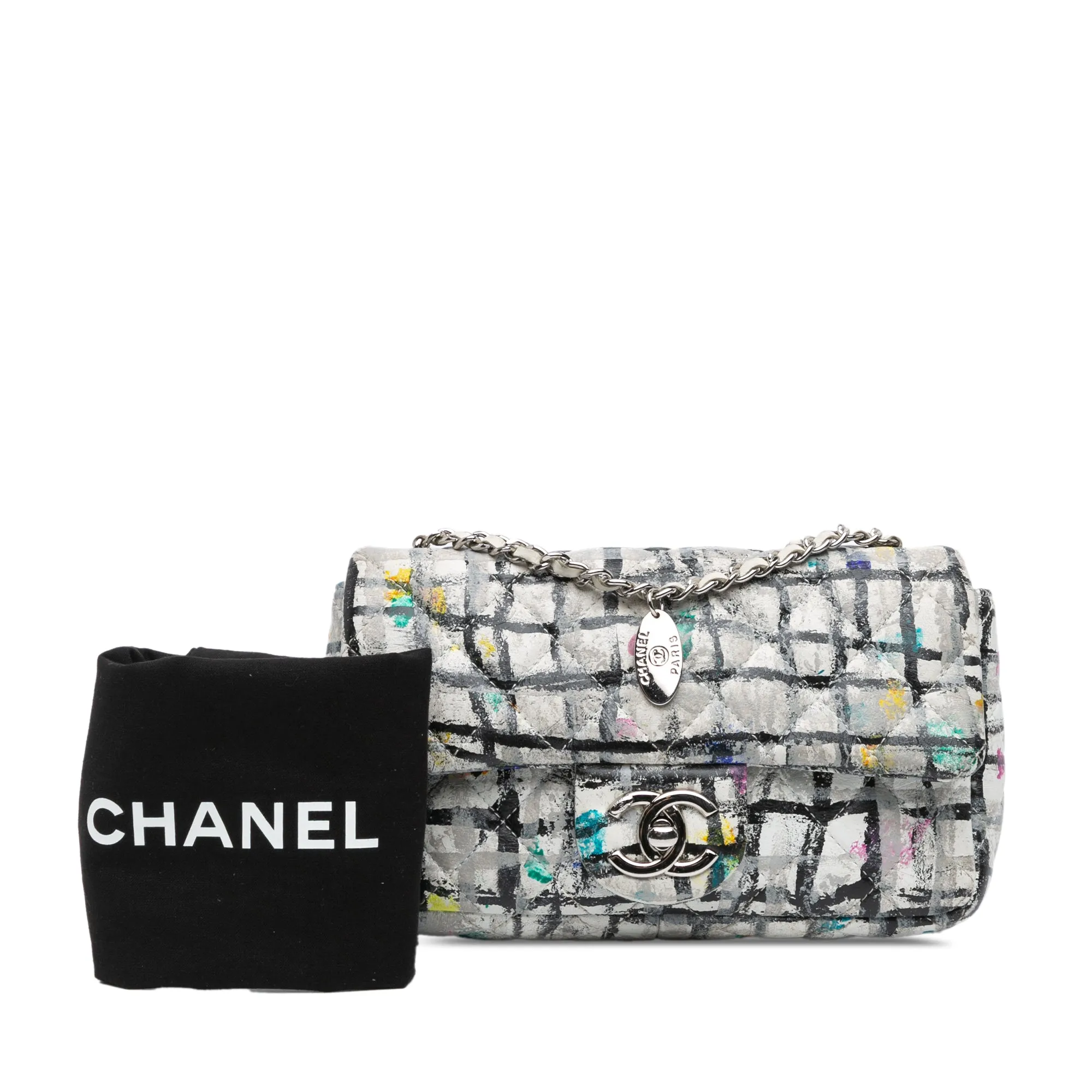 Mini Rectangular Calfskin Hand Painted Graffiti Flap