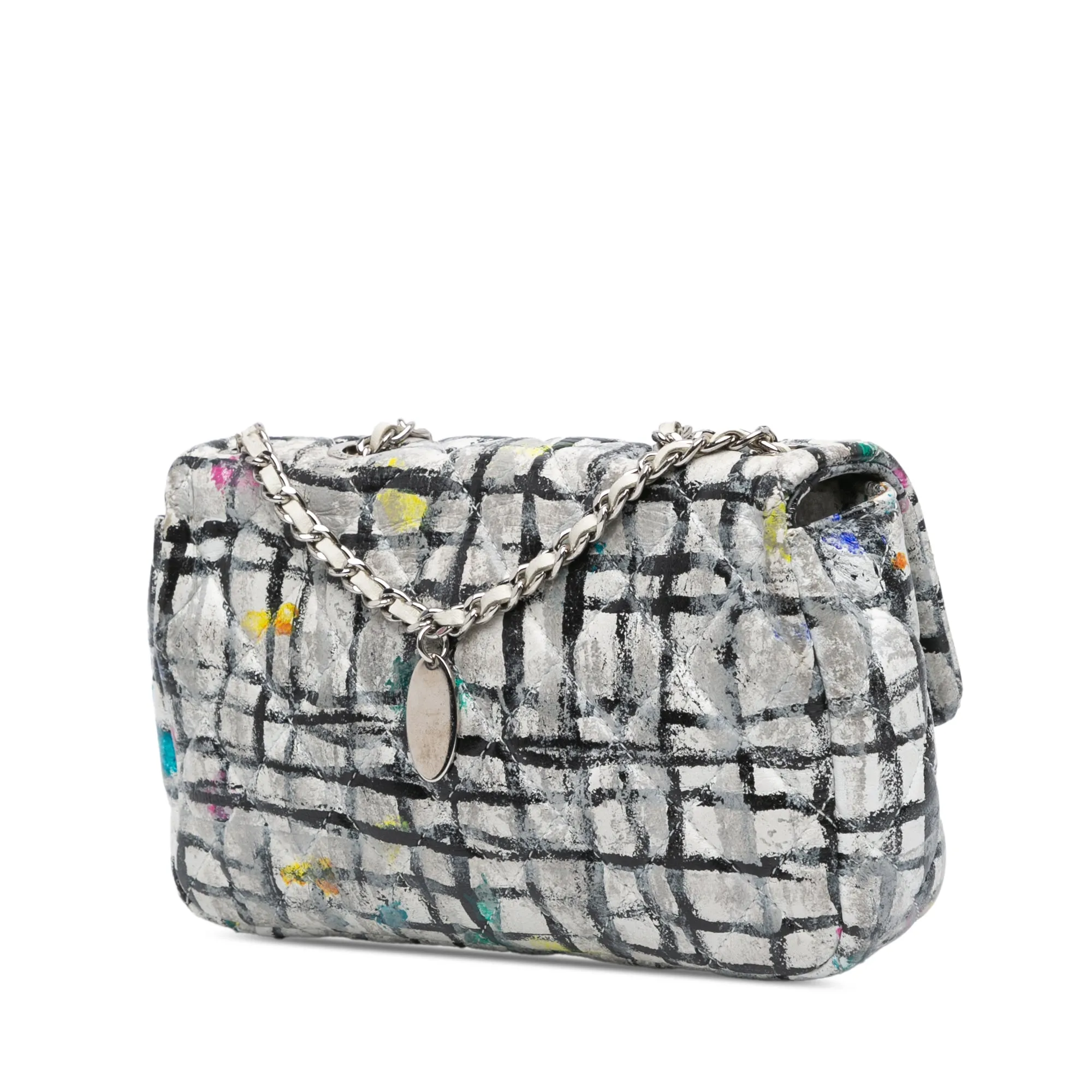 Mini Rectangular Calfskin Hand Painted Graffiti Flap