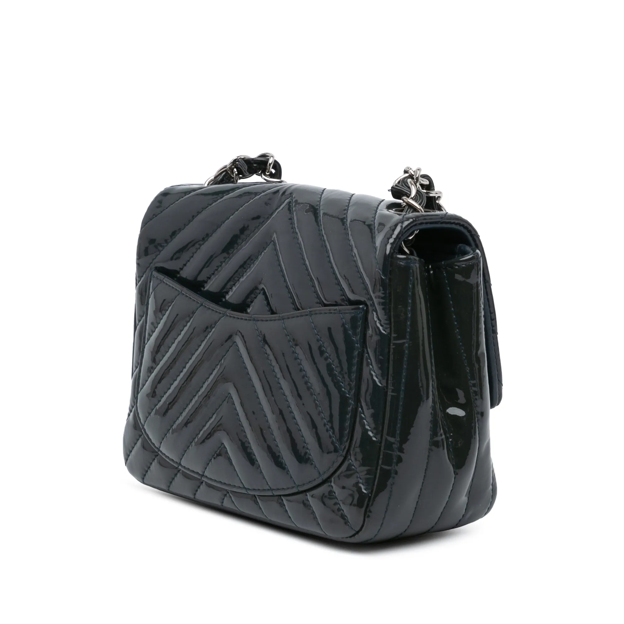 Mini Square Classic Chevron Patent Flap