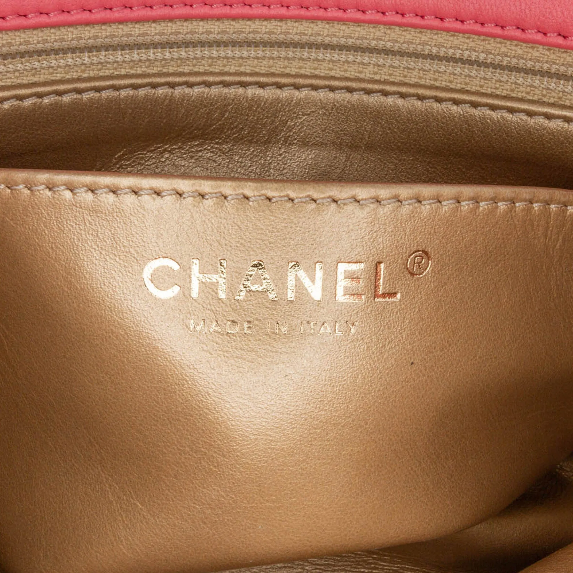 Mini Square Classic Lambskin Pearl Crush Flap