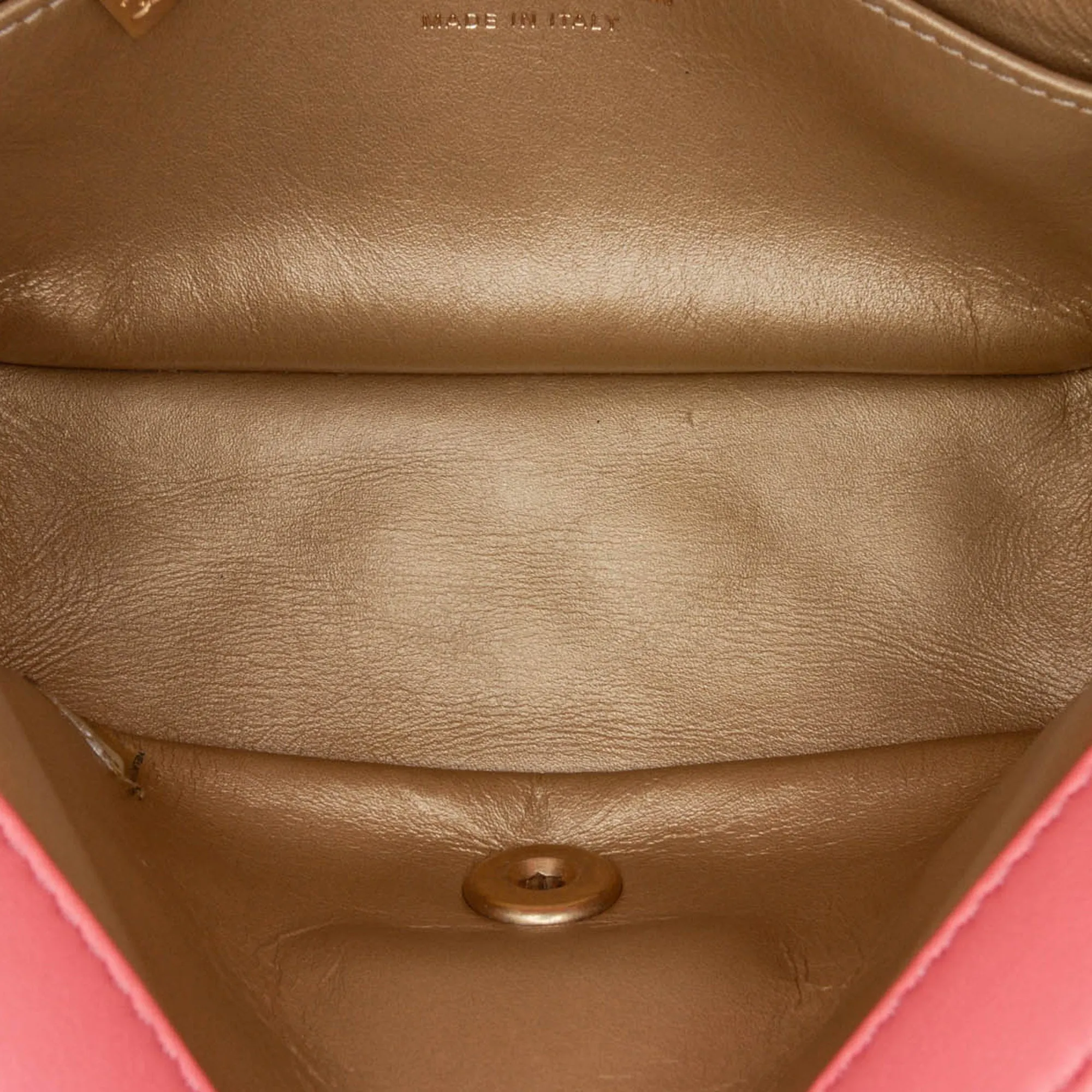 Mini Square Classic Lambskin Pearl Crush Flap
