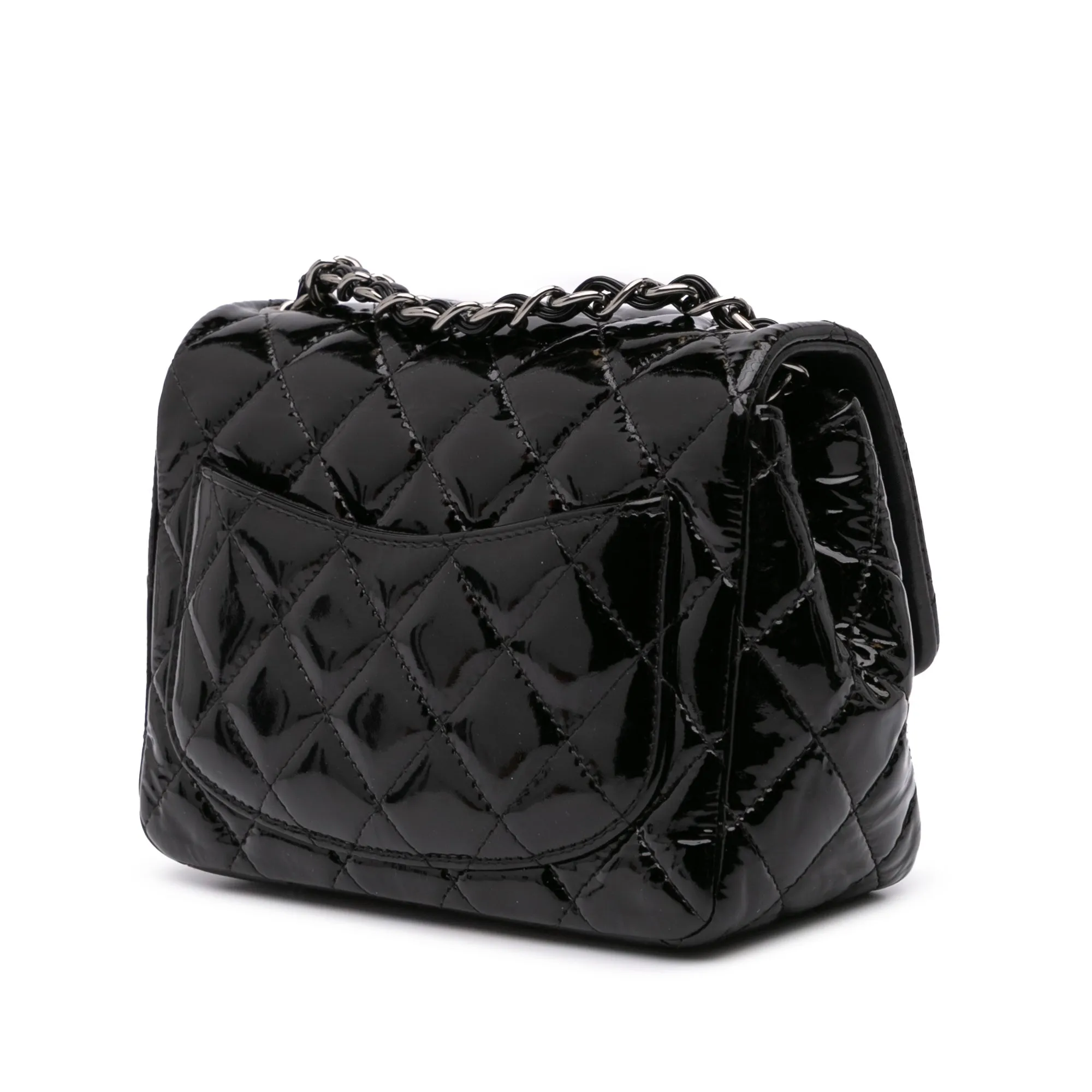 Mini Square Classic Patent Single Flap