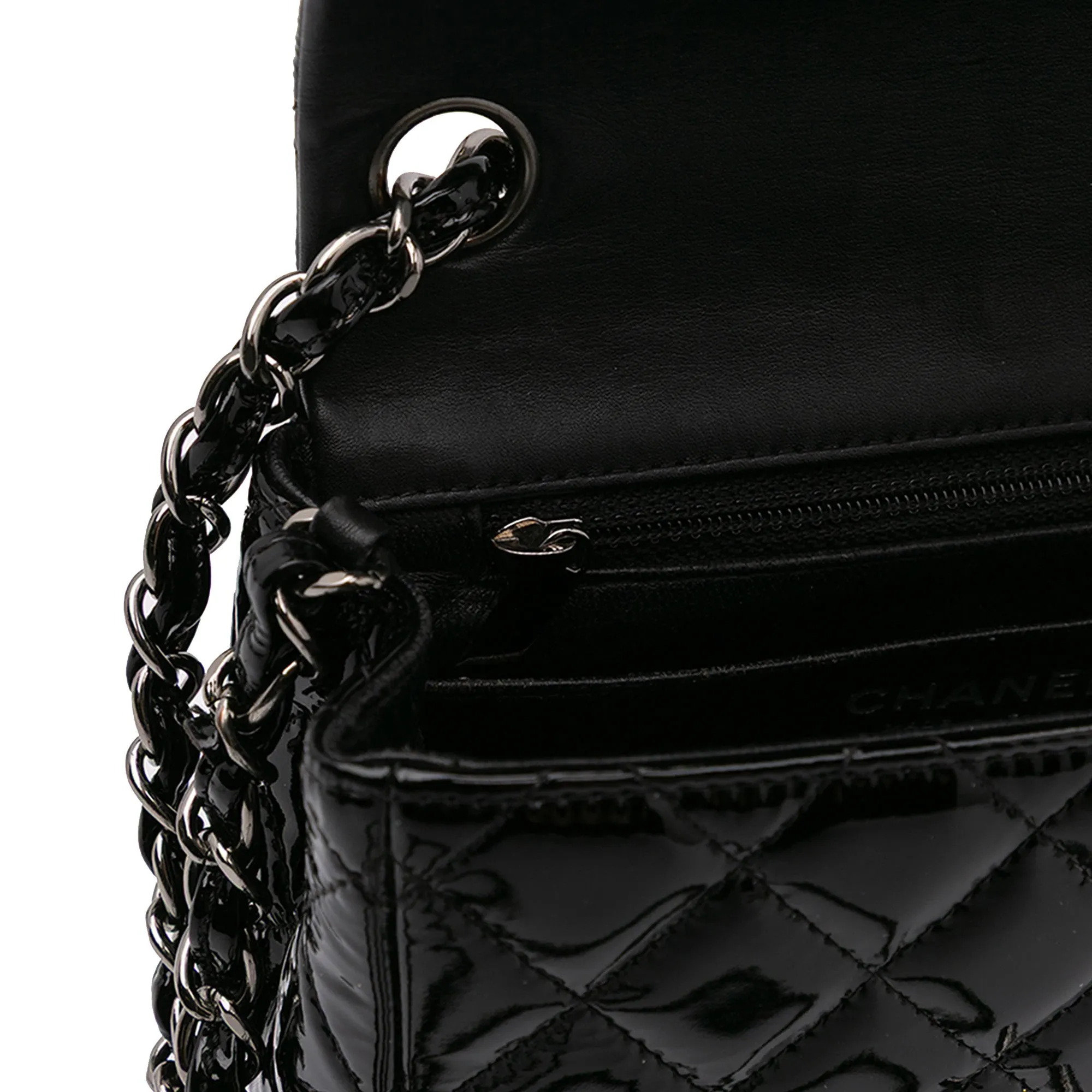 Mini Square Classic Patent Single Flap