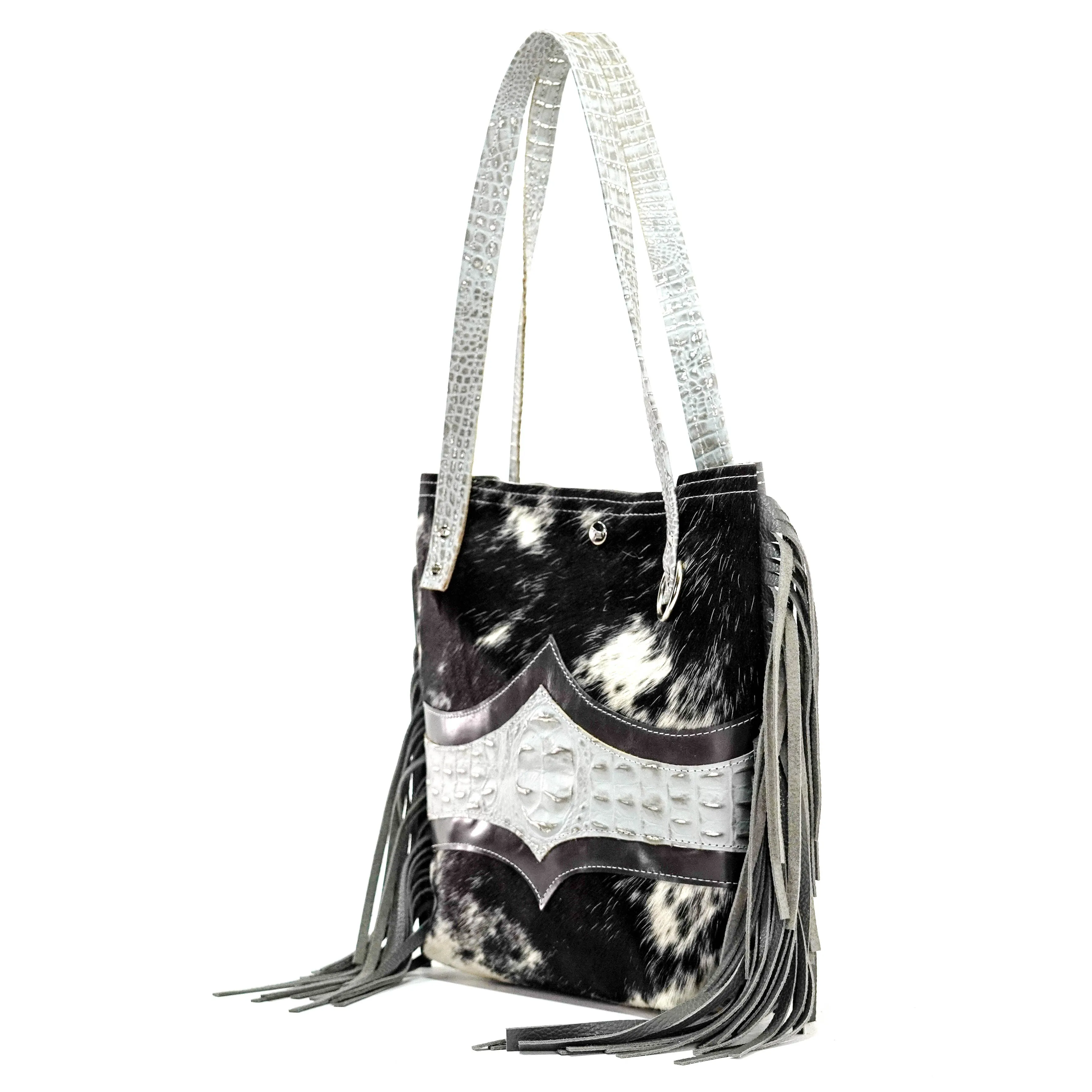 Mini Trisha - Black w/ Sterling Croc