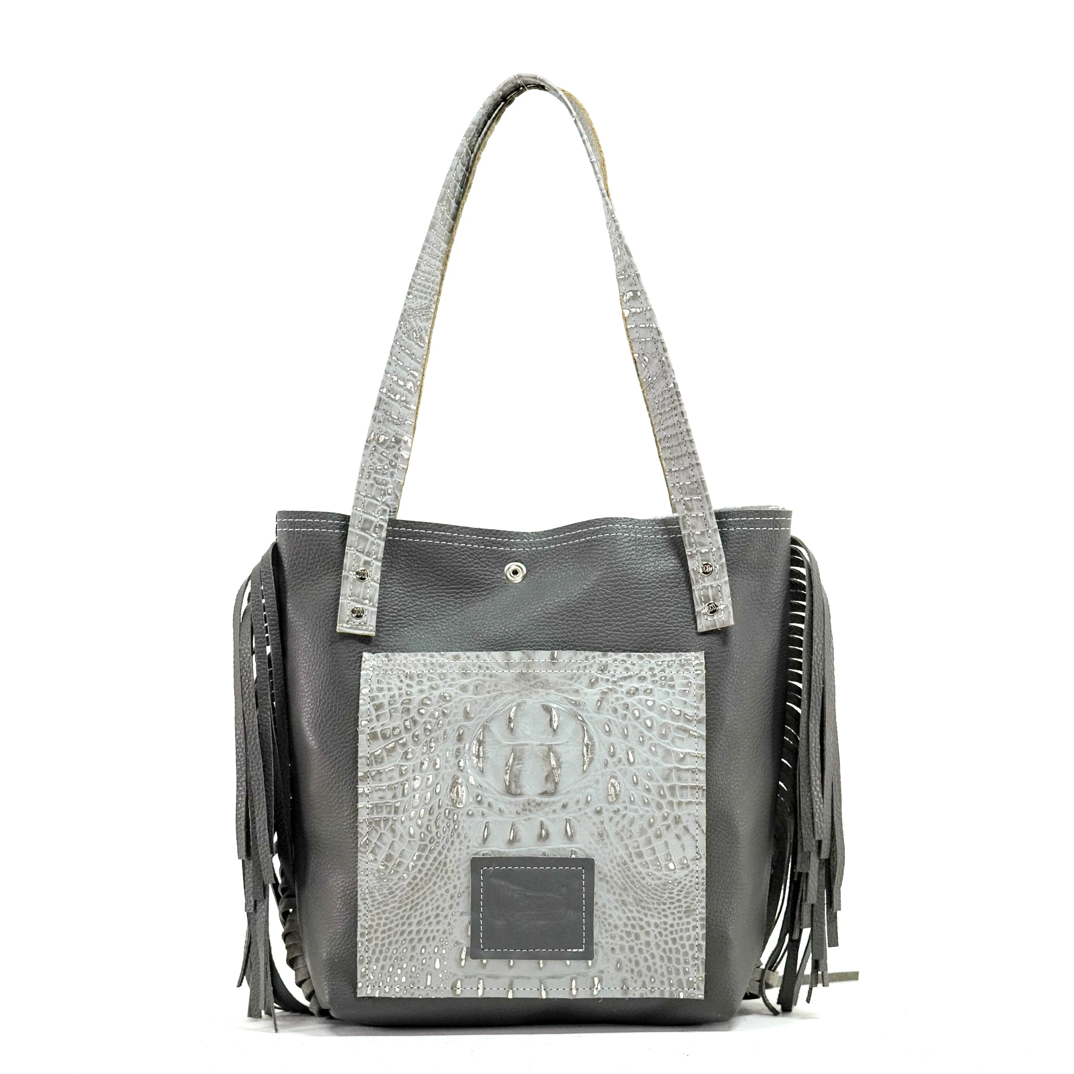 Mini Trisha - Black w/ Sterling Croc