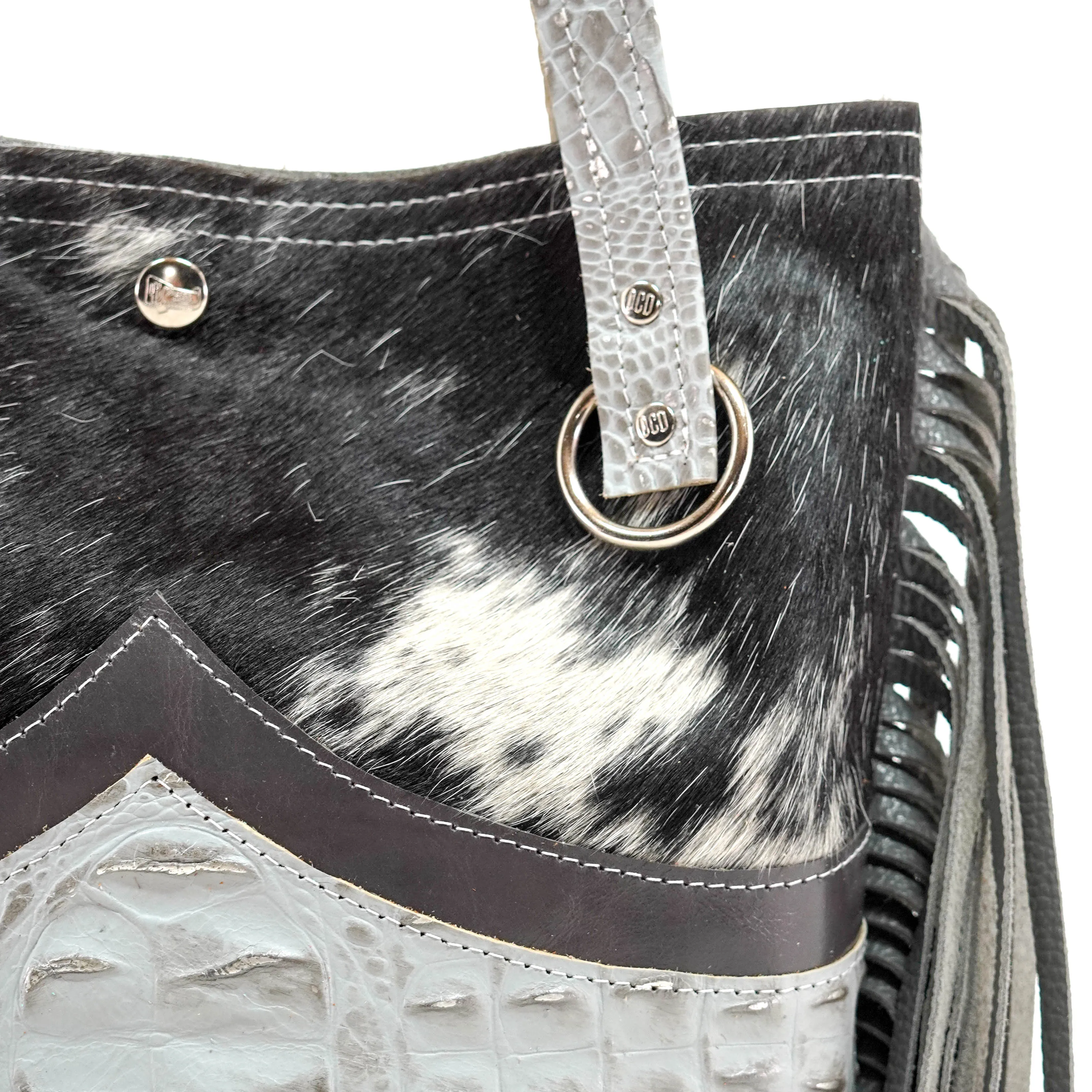 Mini Trisha - Black w/ Sterling Croc