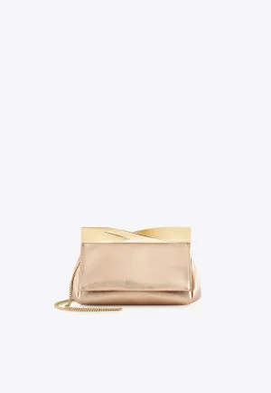 Mini Twist Metallic Leather Clutch