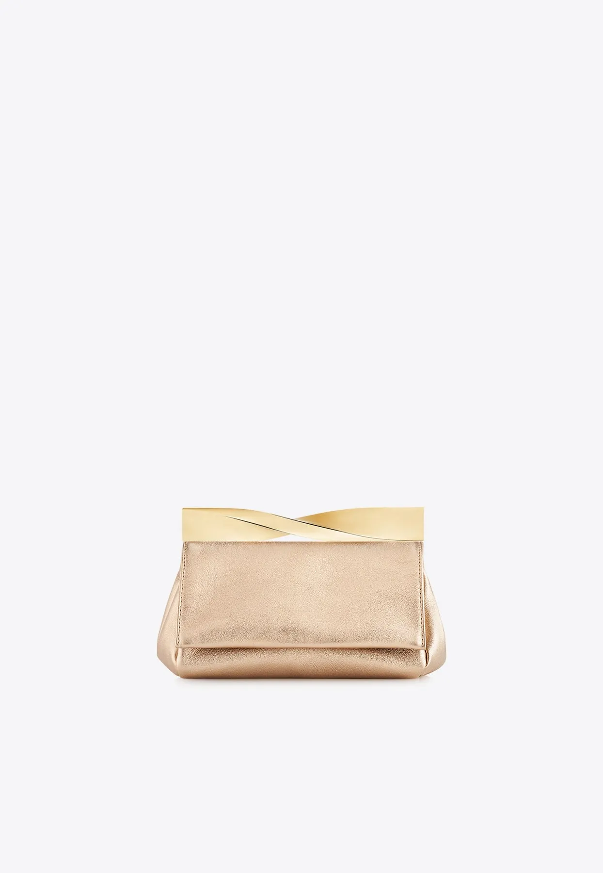 Mini Twist Metallic Leather Clutch