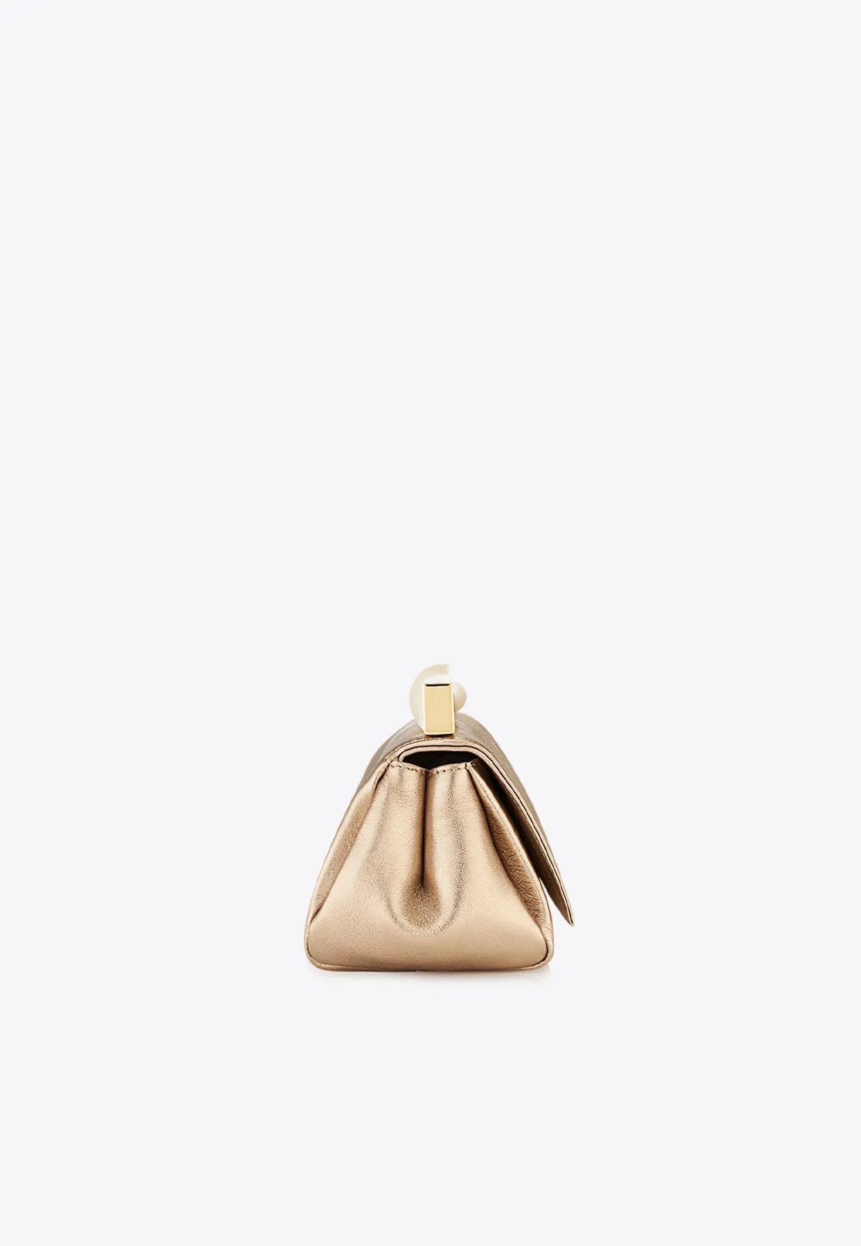 Mini Twist Metallic Leather Clutch