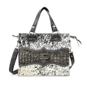 Minnie Pearl - Black & White w/ Smoke Show Croc