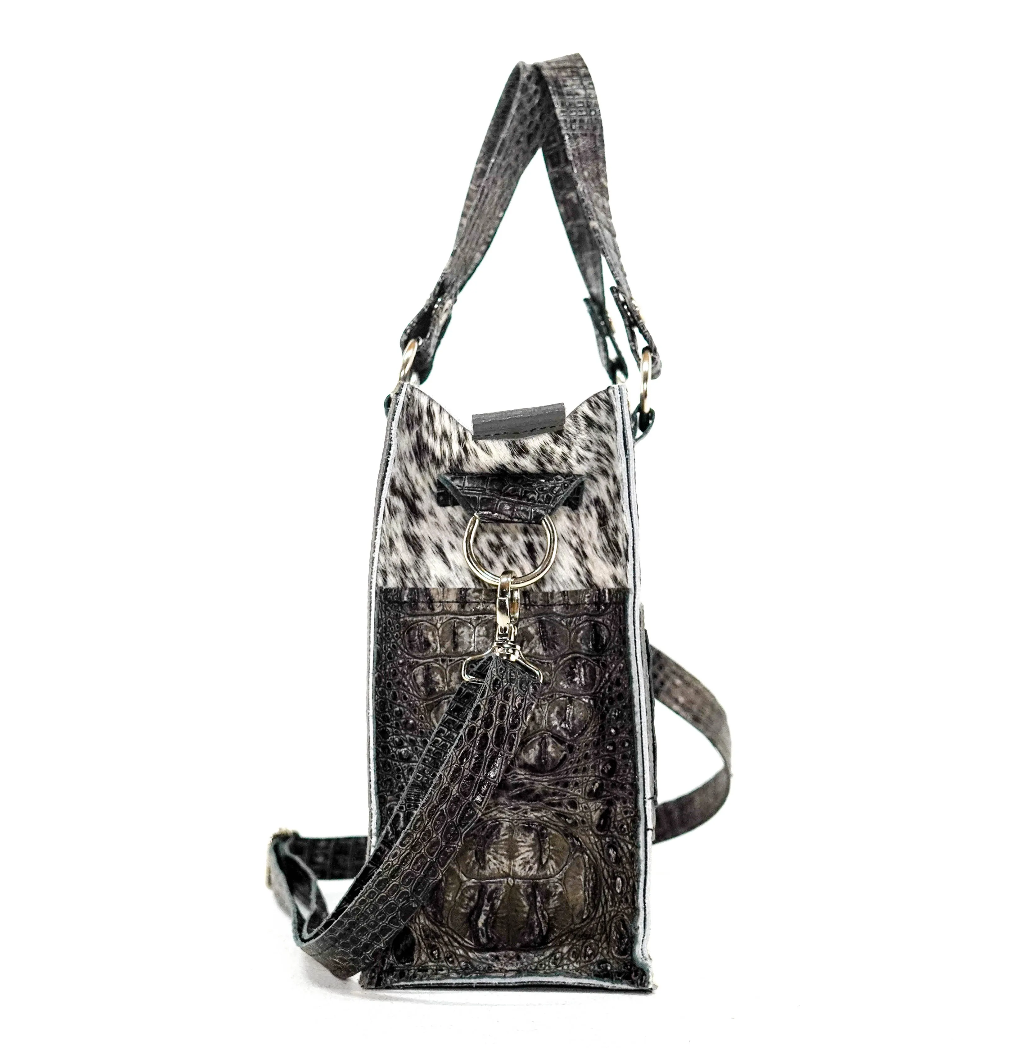 Minnie Pearl - Black & White w/ Smoke Show Croc