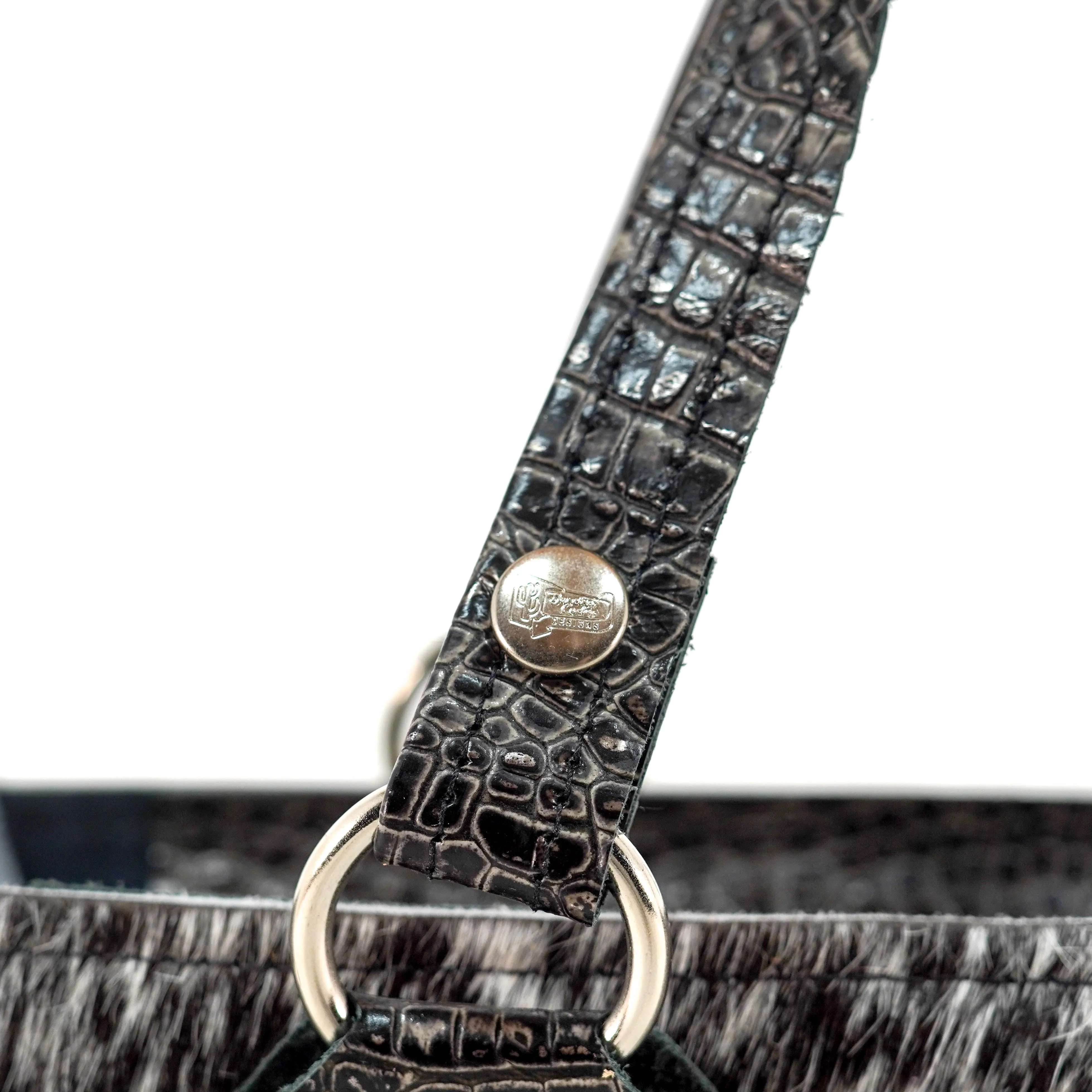 Minnie Pearl - Black & White w/ Smoke Show Croc