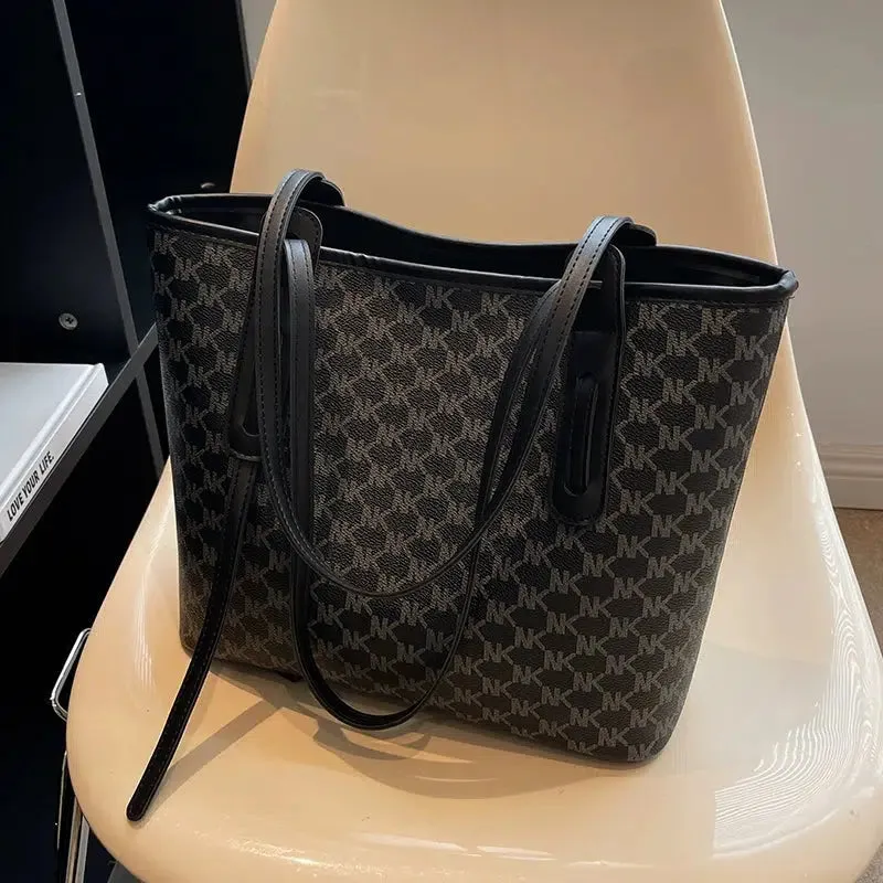 Monogrammed Leather Straps Tote Bag
