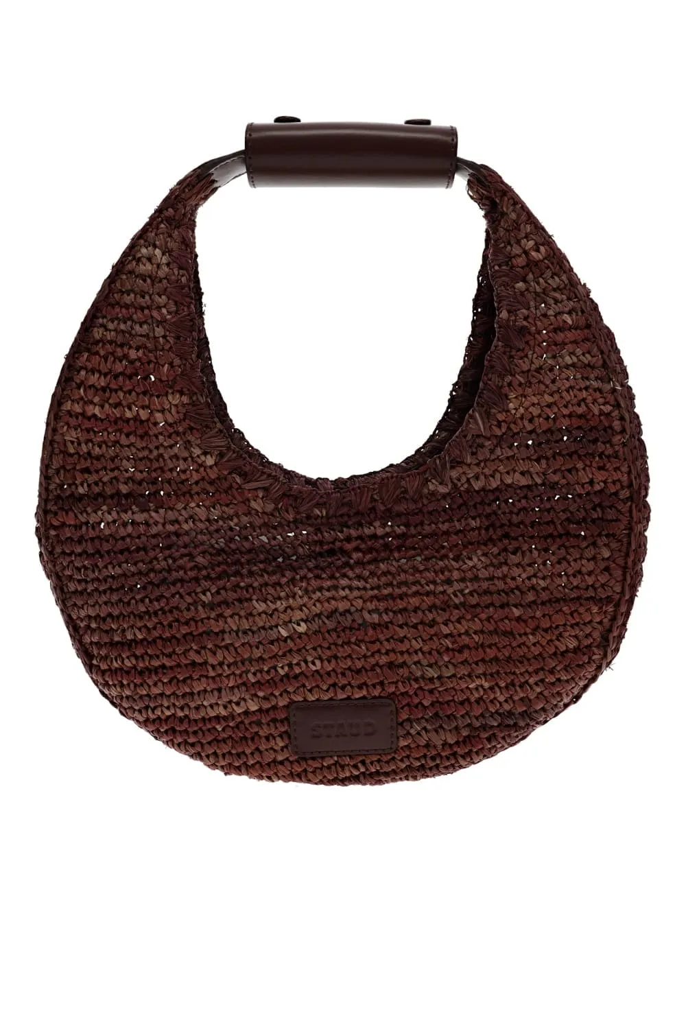 Moon Mahogany Raffia Tote Bag