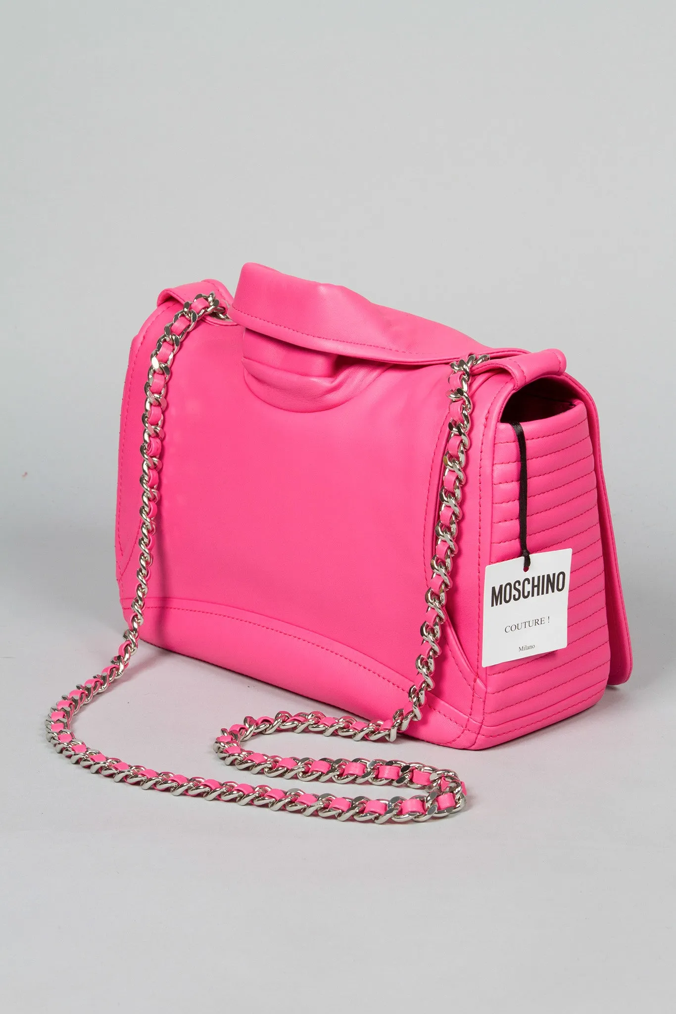 Moschino Moto Jacket Biker Bag in Barbie Pink