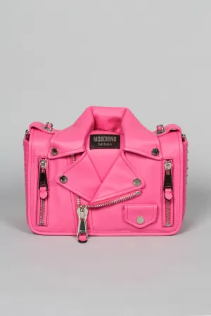 Moschino Moto Jacket Biker Bag in Barbie Pink