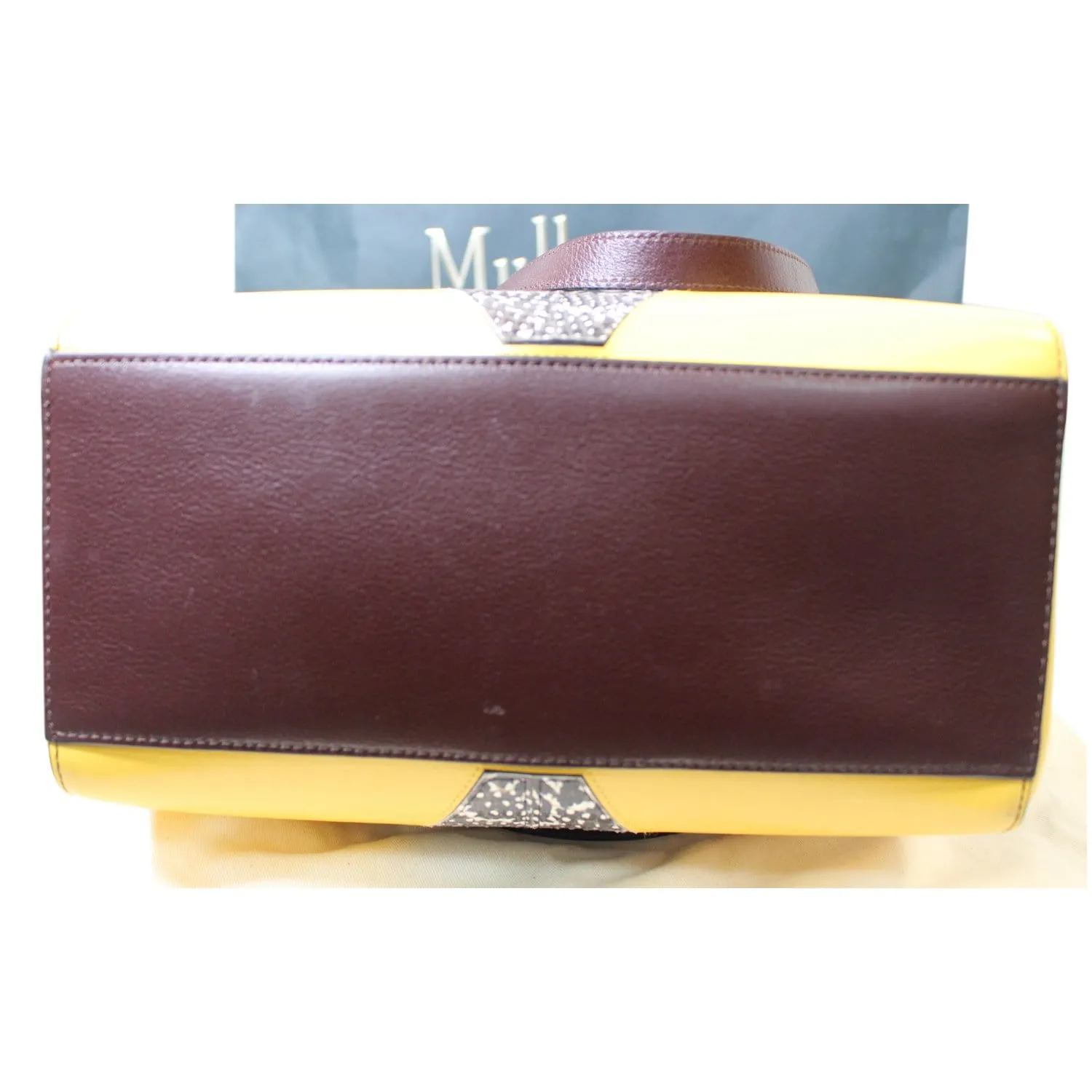 MULBERRY Large Maple "M" Snakeskin Oxblood Smooth Calf Tote Bag Burgundy