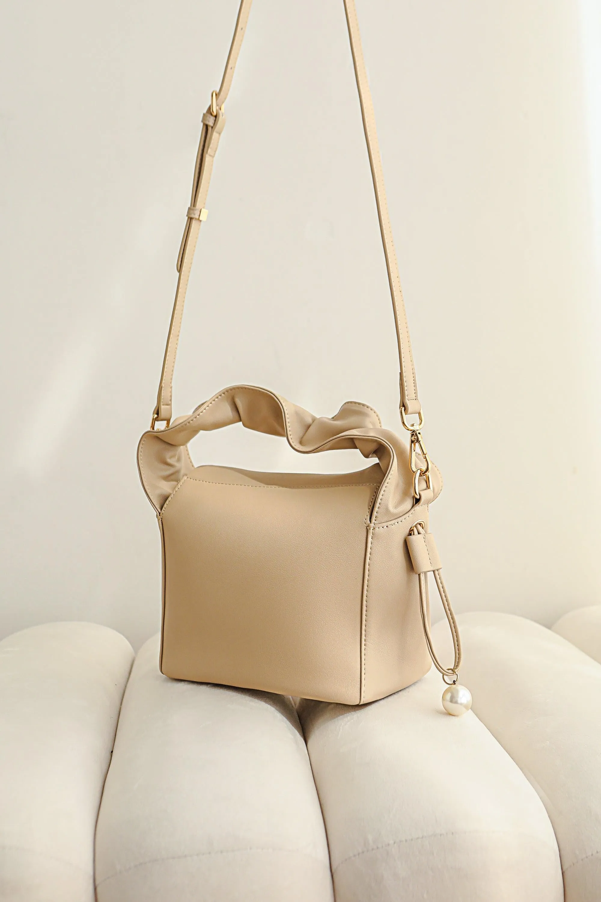 Myla Leather Tote - Beige
