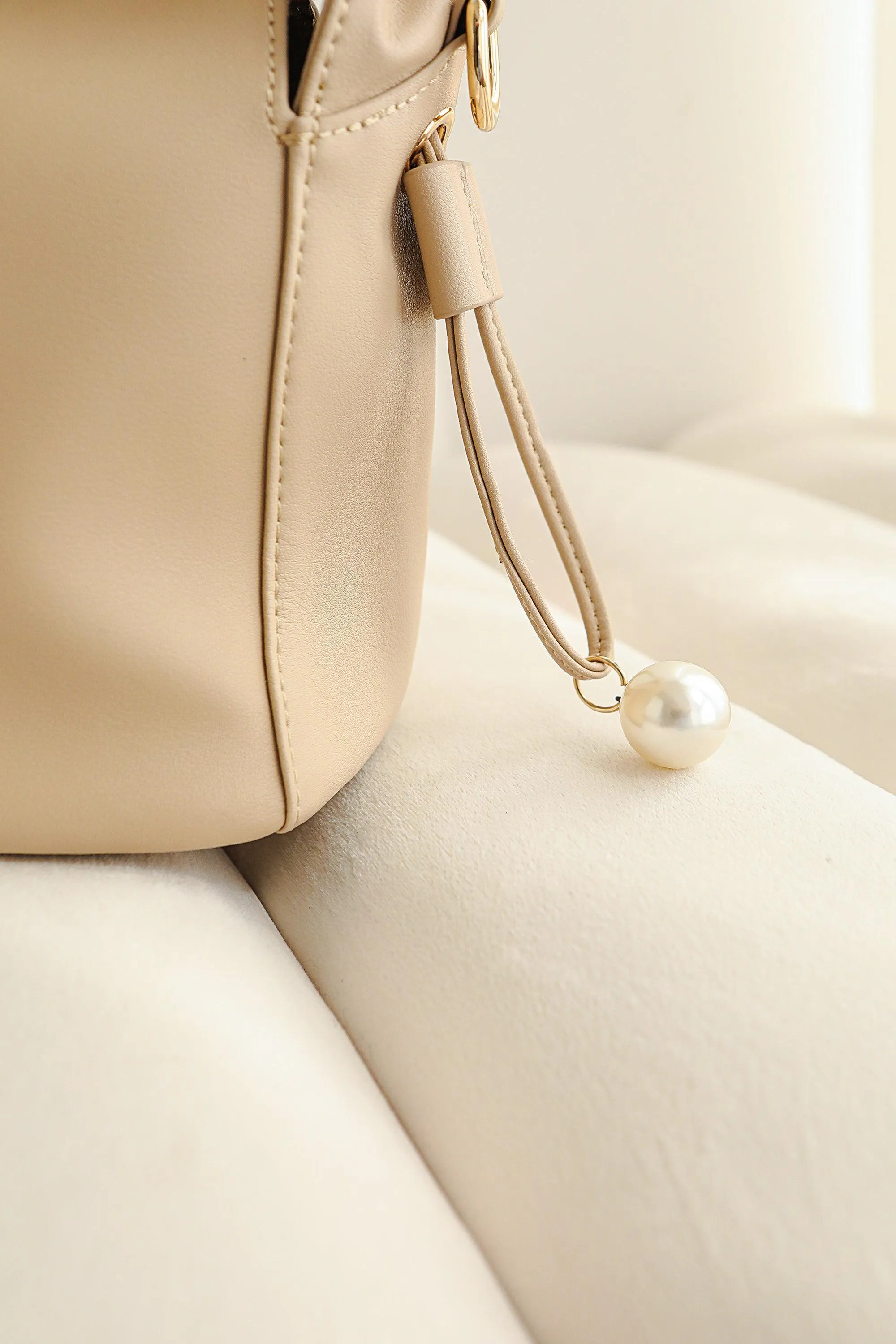 Myla Leather Tote - Beige