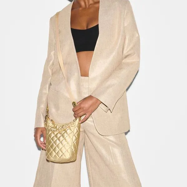 MZ Wallace Crosby Go in Light Gold Pearl Metallic