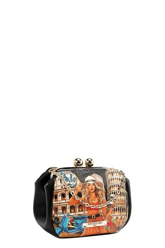 Nicole Lee USA Kiss-Lock Crossbody Mini Bag