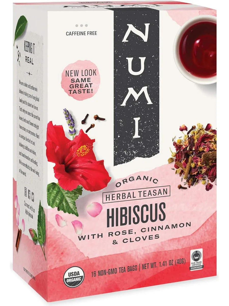 Numi, Hibiscus, 16 Non-GMO Tea Bags