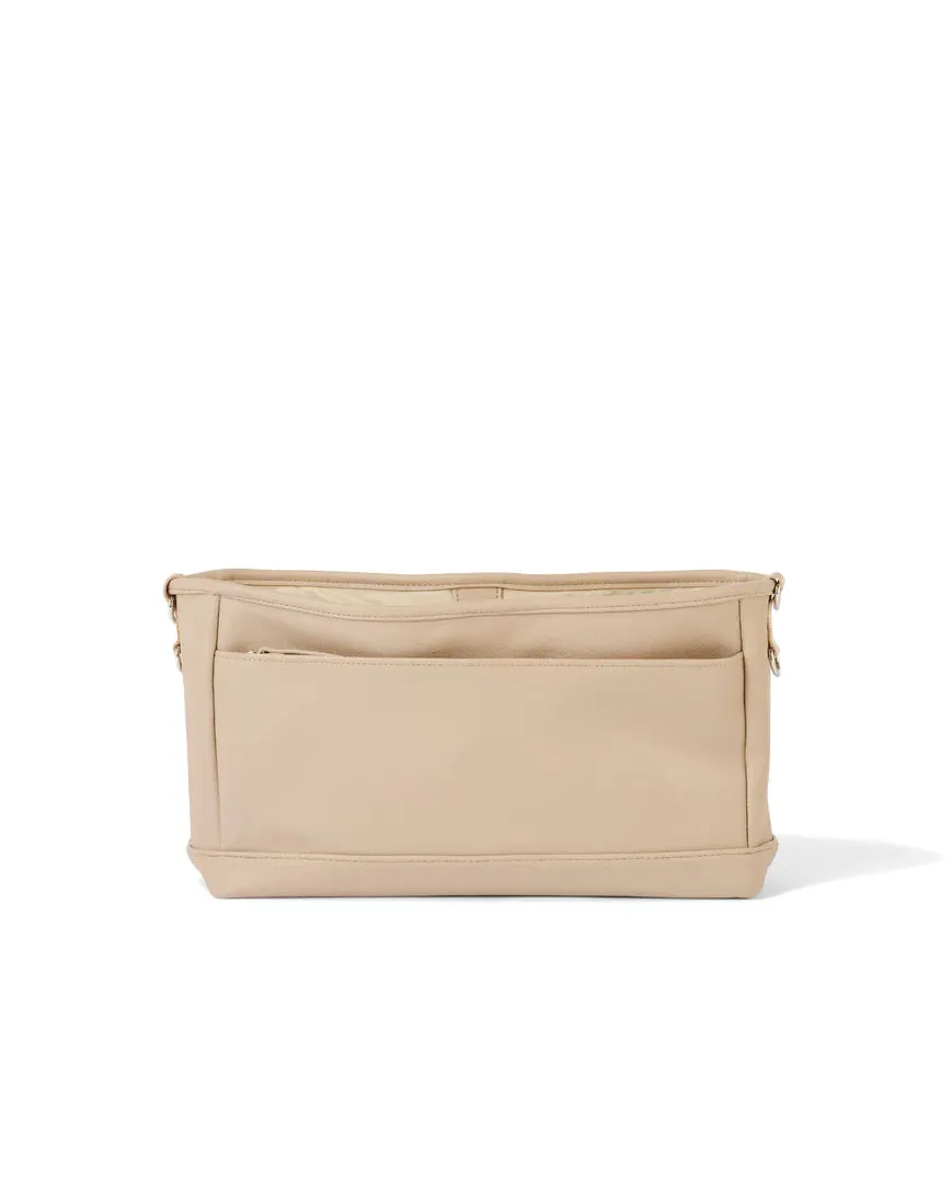 OiOi Dimple Faux Leather Stroller Organiser/Pram Caddy - Oat