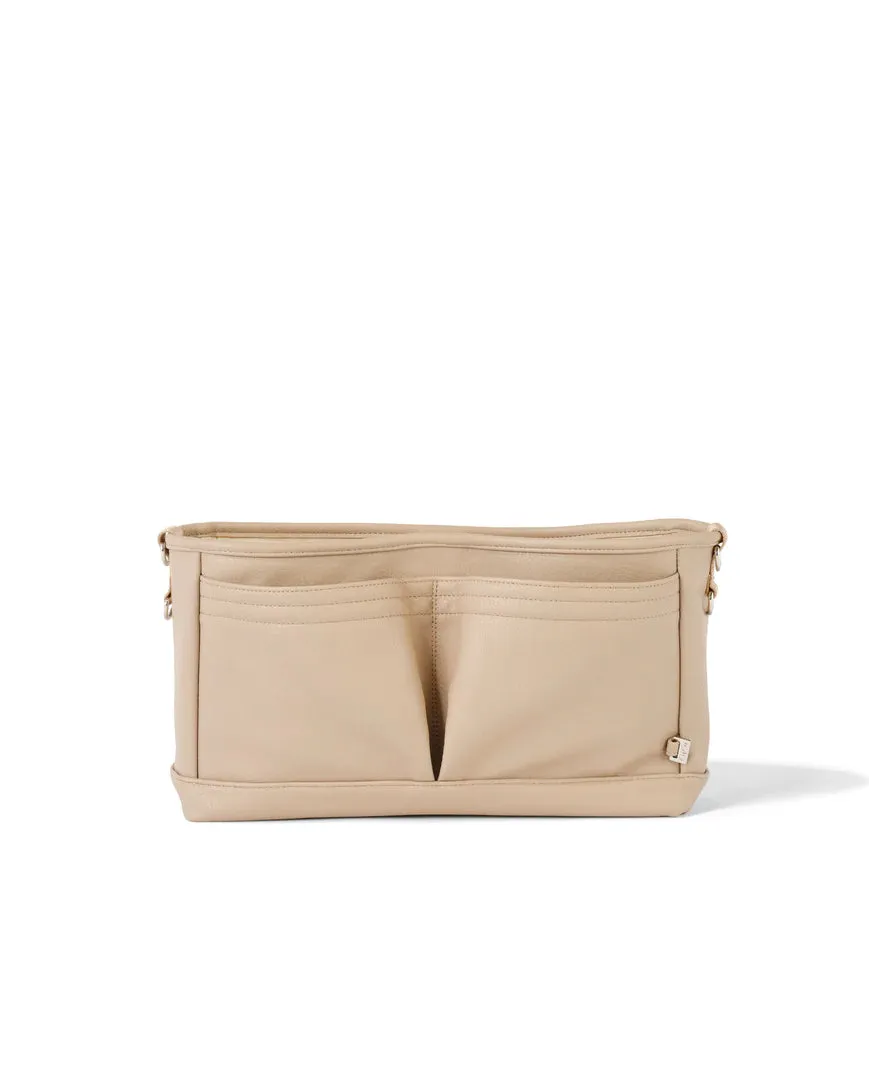 OiOi Dimple Faux Leather Stroller Organiser/Pram Caddy - Oat