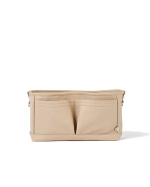 OiOi Dimple Faux Leather Stroller Organiser/Pram Caddy - Oat