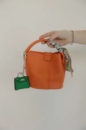 Orange Leather Mini Tote