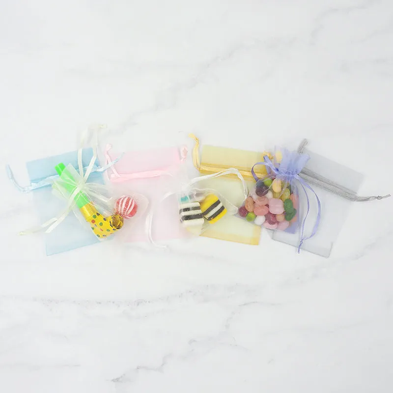 ORGANZA MINI 10CM X 7.5CM BABY PINK 7PC