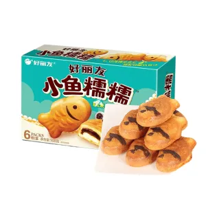 Orion Glutinous Rice Red Bean Flavor Mini Fish Snacks, 6 Pack, 168g