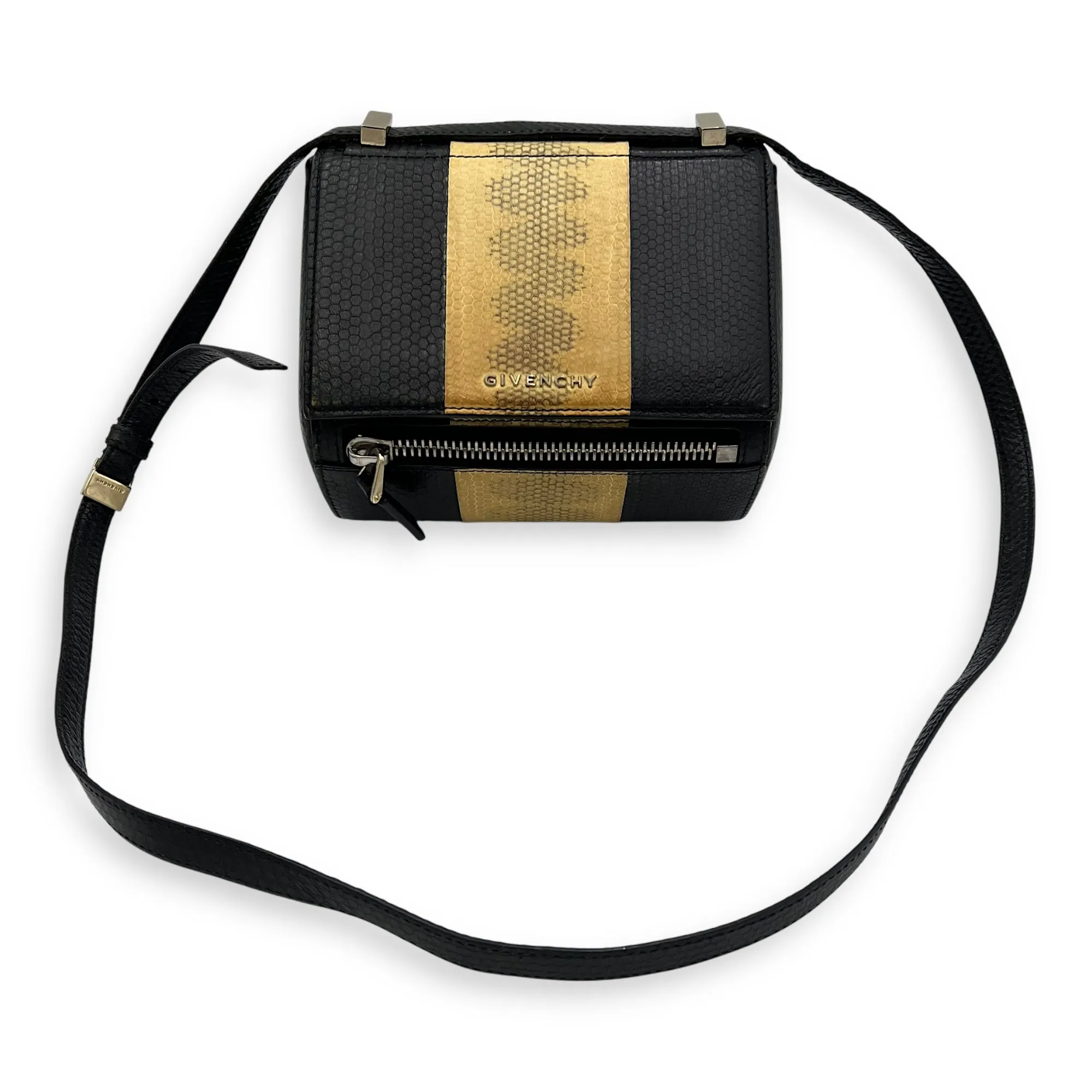 Pandora Box Crossbody Bag Multi-colour in Python Leather, Silver hardware