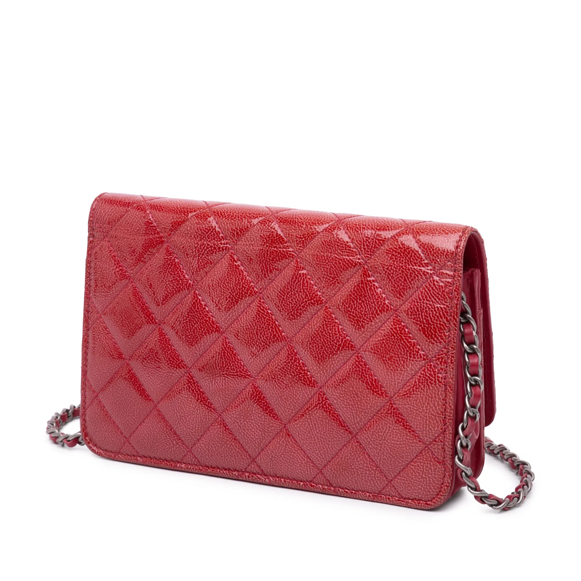Paris Dallas CC Patent Goatskin Wallet on Chain