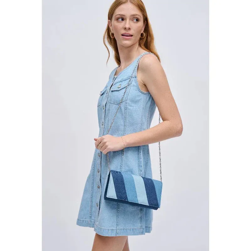 Patchwork Denim Clutch Handbag