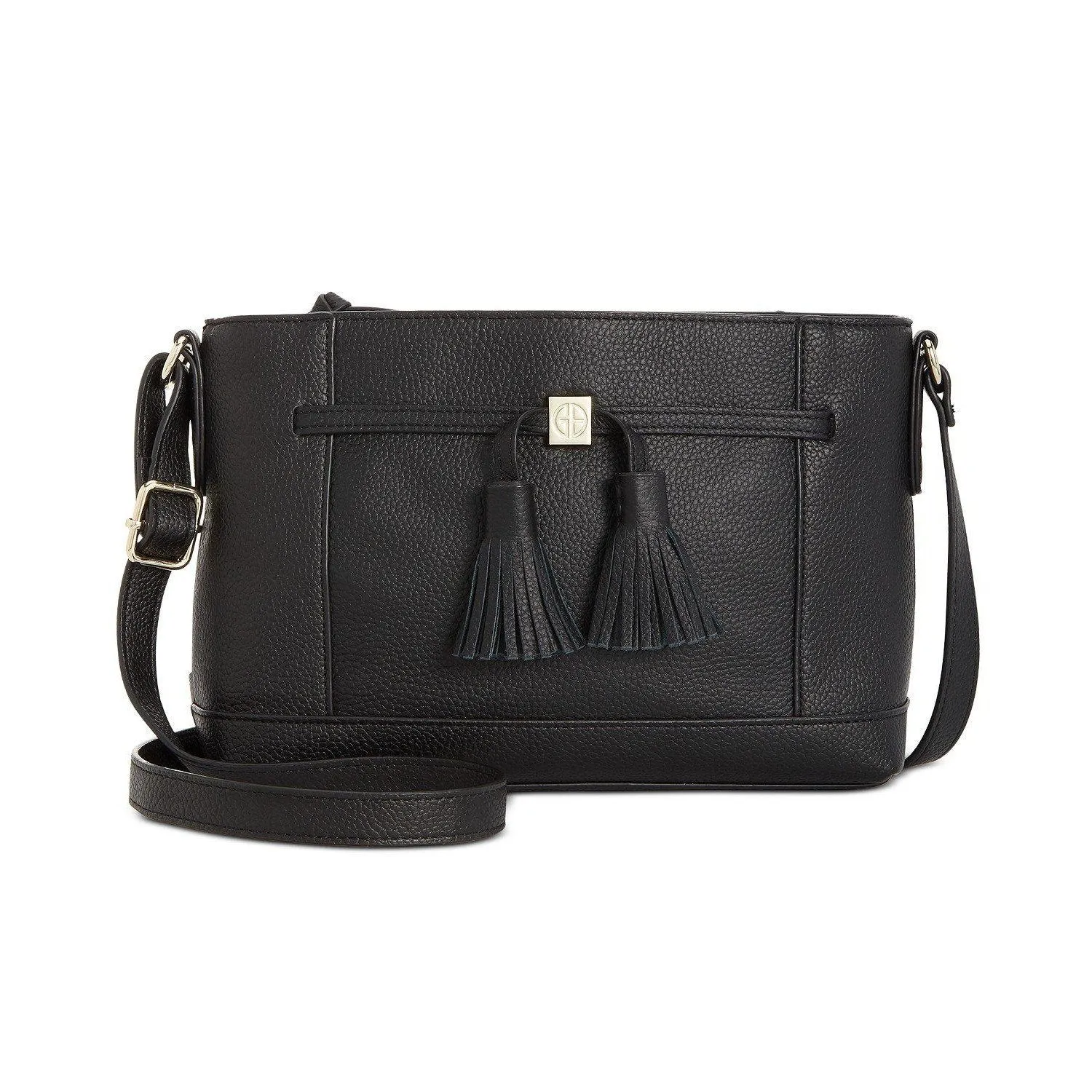 Pebble Leather Tassel Crossbody