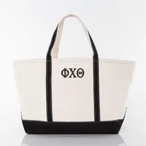 Phi Chi Theta Large Canvas Boat Tote
