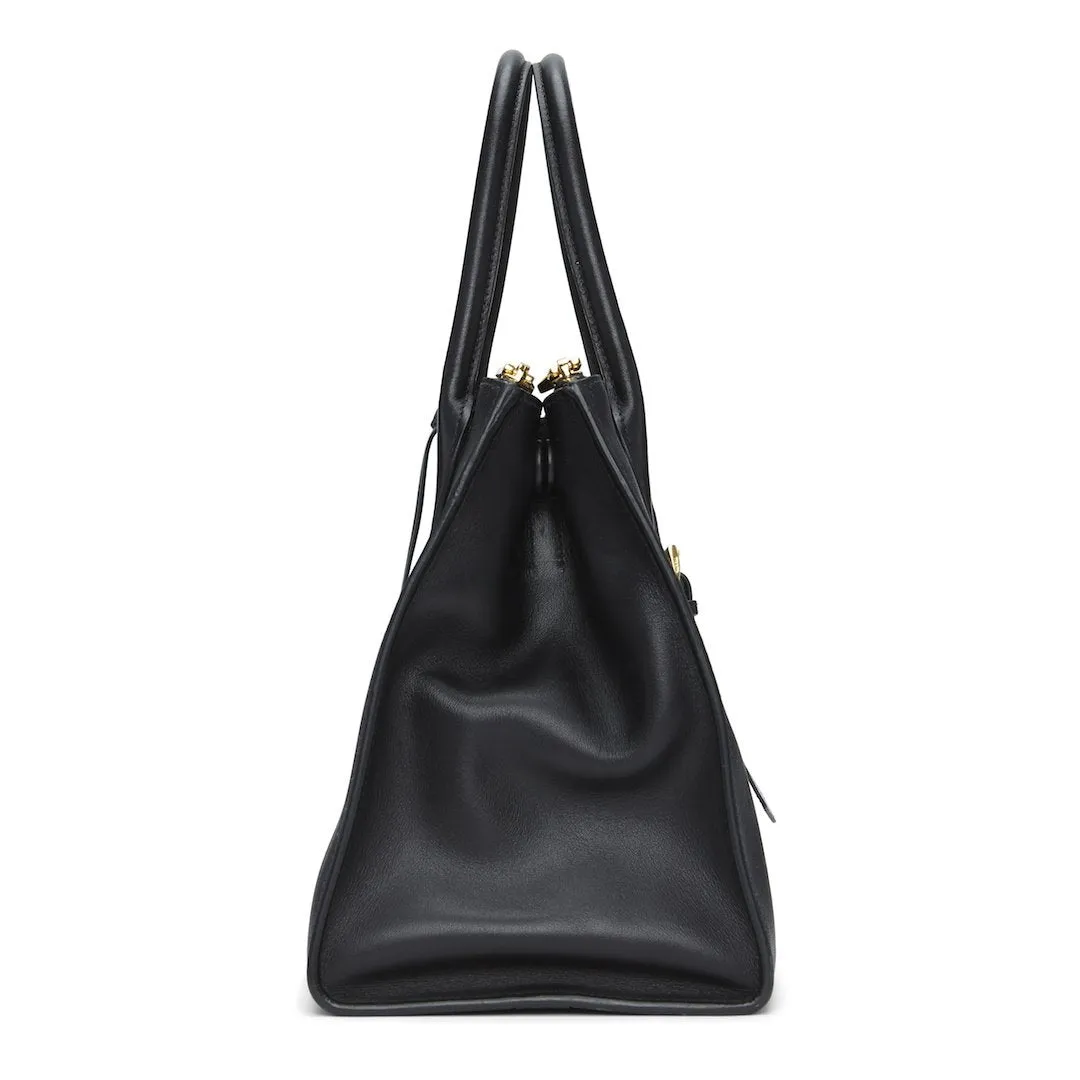 Prada Black & Red Saffiano Geometric-Strap Tote