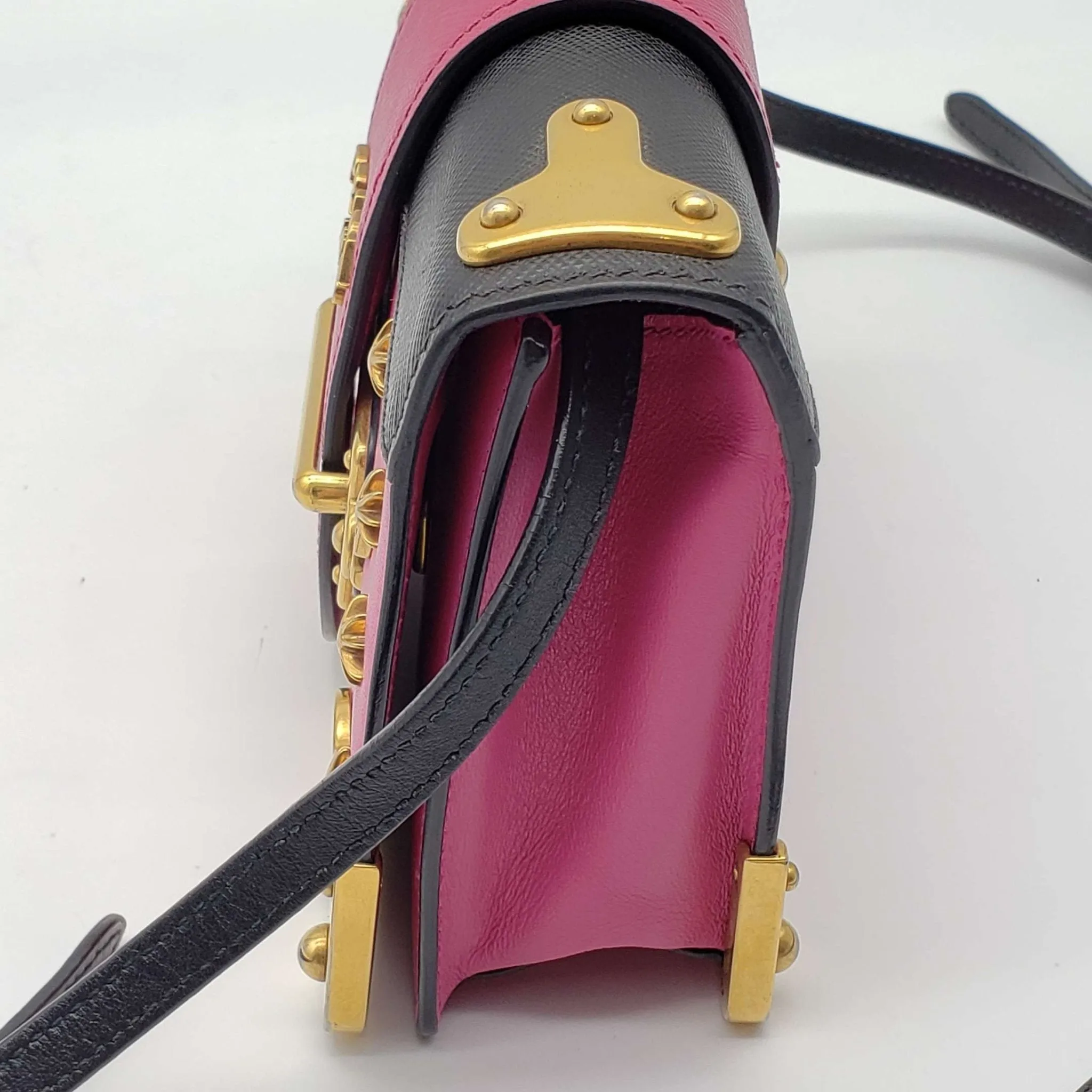 Prada Cahier Leather  Shoulder Bag