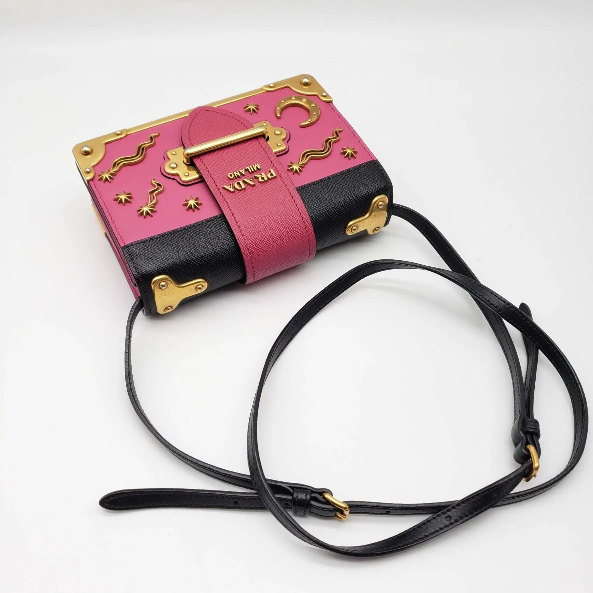 Prada Cahier Leather  Shoulder Bag