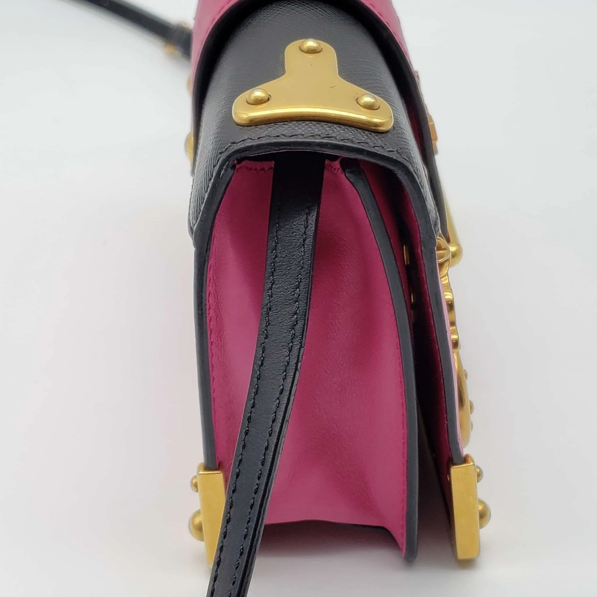 Prada Cahier Leather  Shoulder Bag