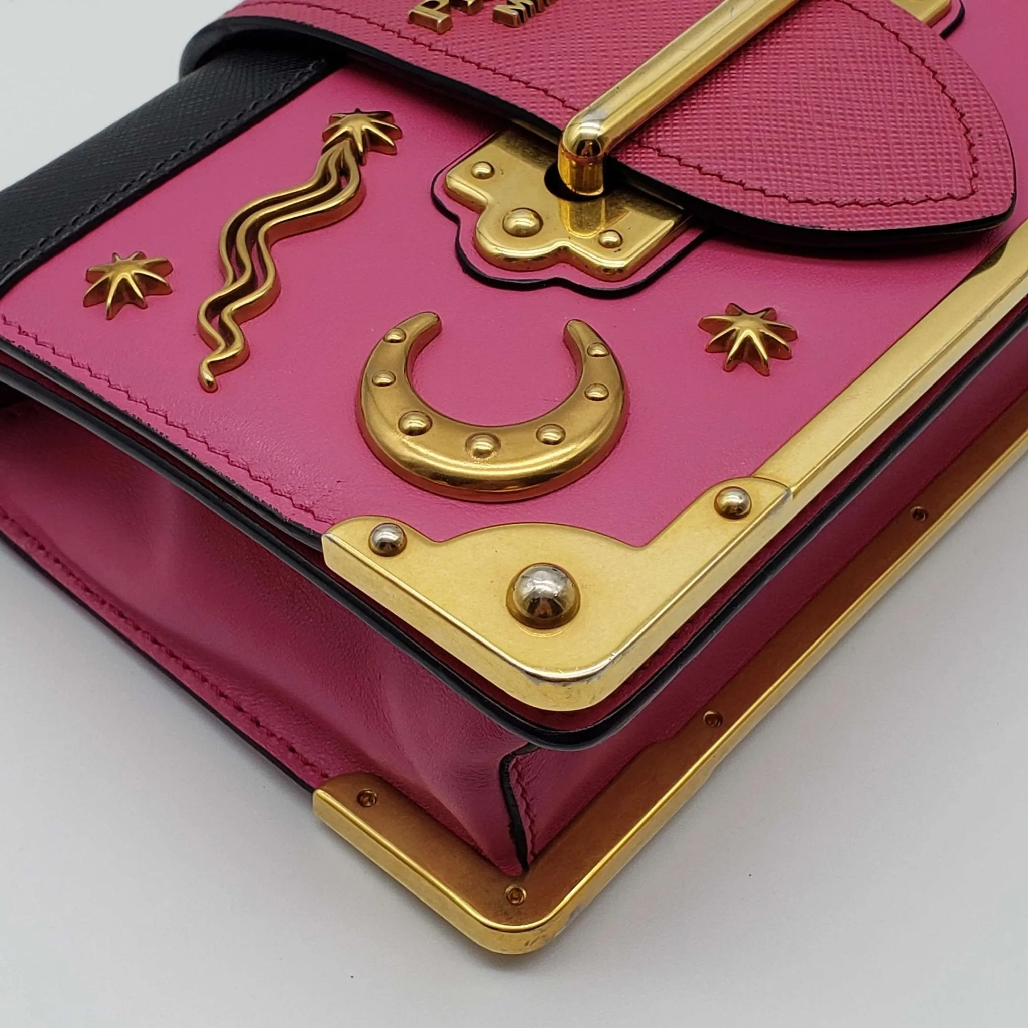 Prada Cahier Leather  Shoulder Bag