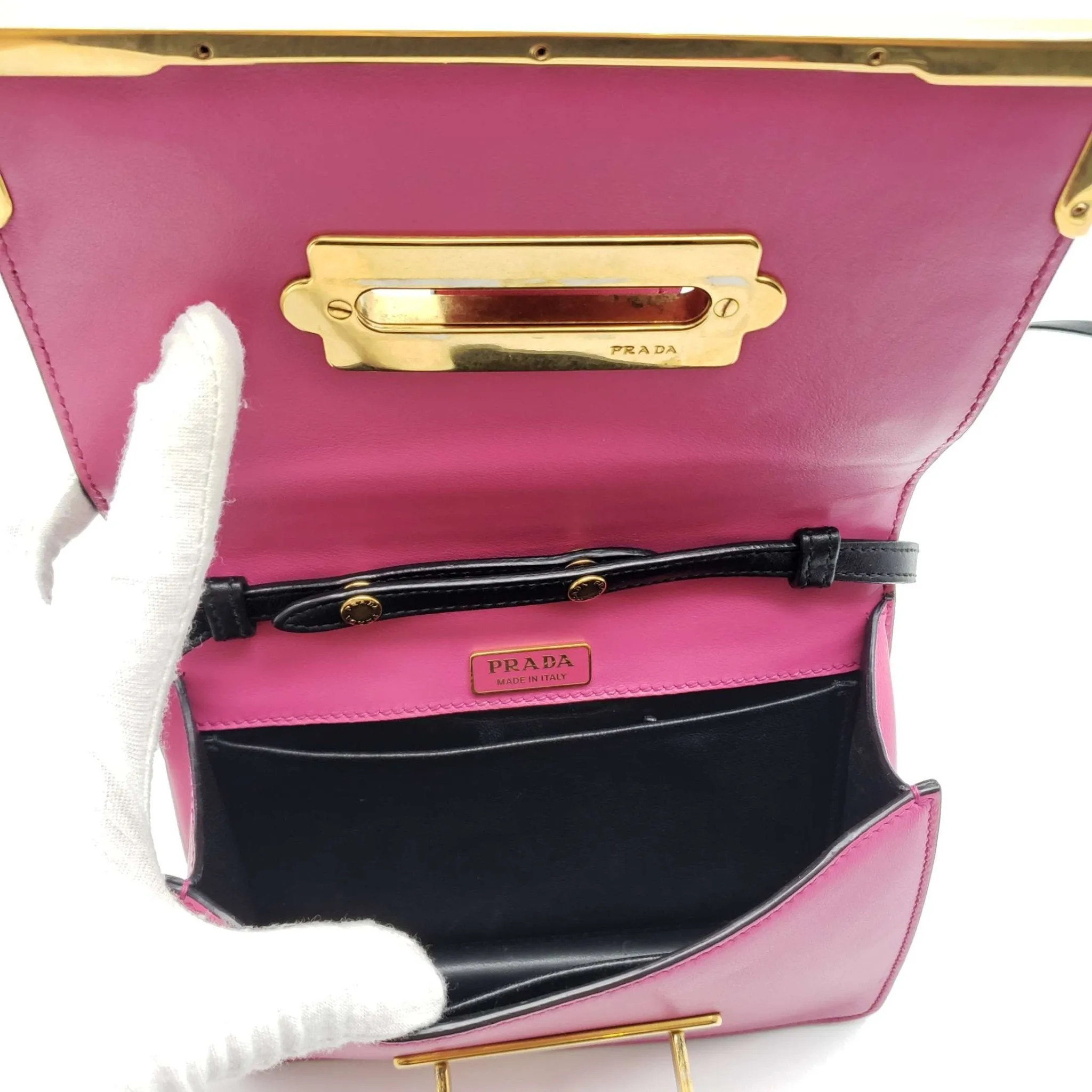 Prada Cahier Leather  Shoulder Bag